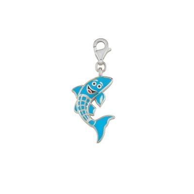 Balık Rodyum Kaplama Gümüş Charm CH836