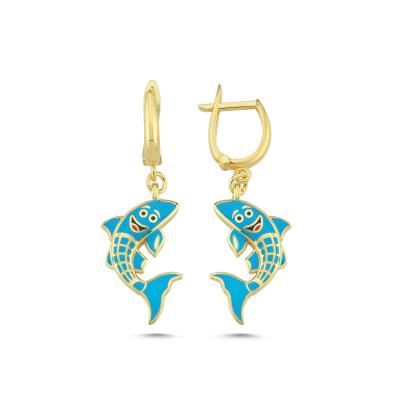 BalıkAltın Kaplama Gümüş Küpe 235