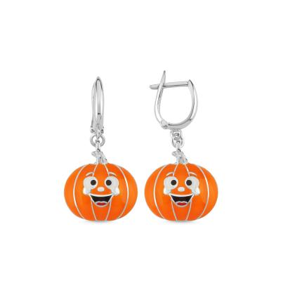 Balkabağı Rodyum Kaplama Gümüş Küpe 178