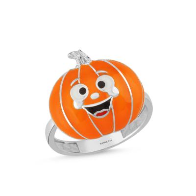 Balkabağı Rodyum Kaplama Gümüş Yüzük 578