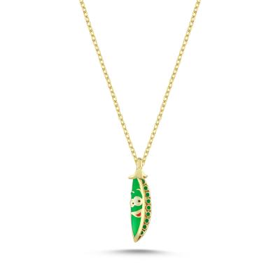 Bezelye Altın Kaplama Gümüş Kolye 67