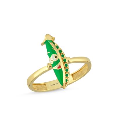 Bezelye Altın Kaplama Gümüş Yüzük 567