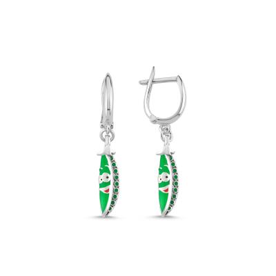 Bezelye Rodyum Kaplama Gümüş Küpe 168