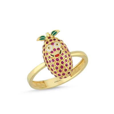 Böğürtlen Altın Kaplama Gümüş Yüzük 629