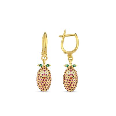 Böğürtlen Altın Kaplama Gümüş Küpe 229