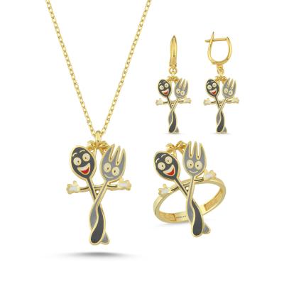 Çatal Kaşık Altın Kaplama Gümüş Takım 1005