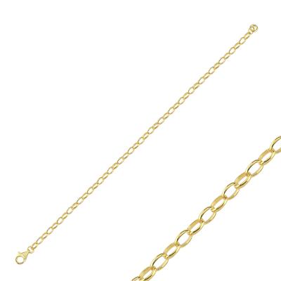 Charm 17 cm Altın Kaplama Gümüş Zincir CH02