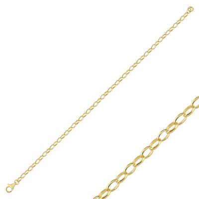 Charm 19 cm Altın Kaplama Gümüş Zincir CH04