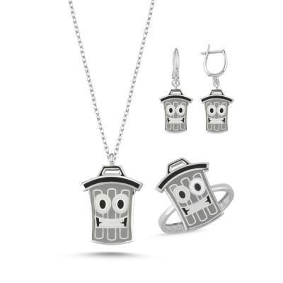 Çöp Tenekesi Rodyum Kaplama Gümüş Kaplama 1156