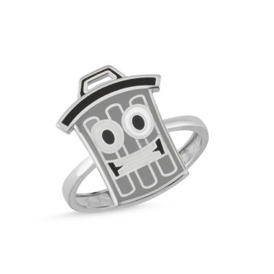 Çöptenekesi Rodyum Kaplama Gümüş Yüzük 646