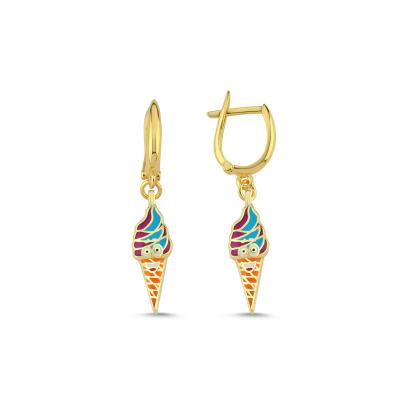 Dondurma Altın Kaplama Gümüş Küpe 209