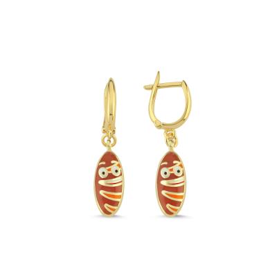 Ekmek Altın Kaplama Gümüş Küpe 233