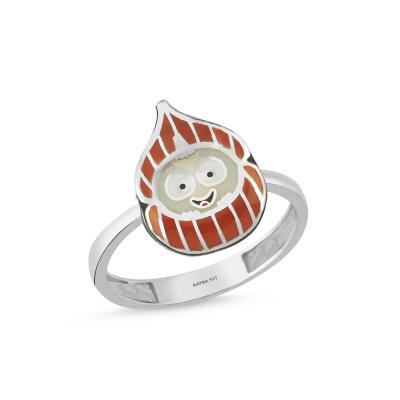 Fındık Rodyum Kaplama Gümüş Yüzük 592