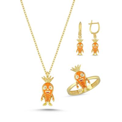 Havuç Altın Kaplama Gümüş Takım 1011