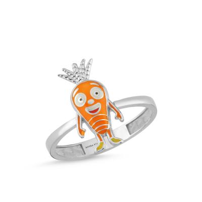 Havuç Rodyum Kaplama Gümüş Yüzük 512