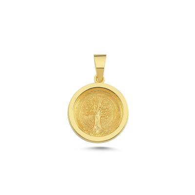 Hayat Ağacı Altın Kaplama Kolye Ucu FDR97