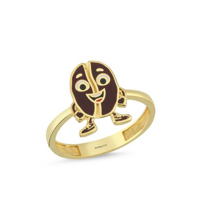 Kahve Altın Kaplama Gümüş Yüzük 601