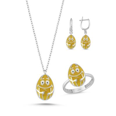 Kavun Rodyum Kaplama Gümüş Takım 1122