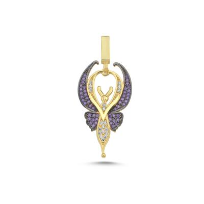 Kelebek Altın Kaplama Kolye Ucu MNB98