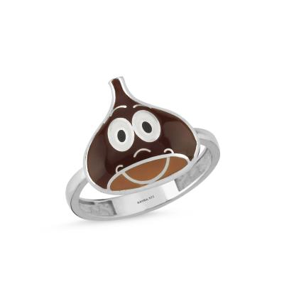 Kestane Rodyum Kaplama Gümüş Yüzük 544