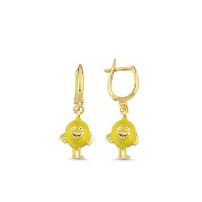 Limon Altın Kaplama Gümüş küpeler 125