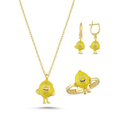 Limon Altın Kaplama Gümüş Takım 1025