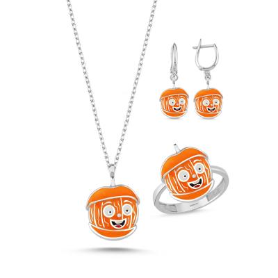 Mandalina Rodyum Kaplama Gümüş Takım 