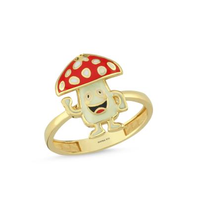 Mantar Altın Kaplama Gümüş Yüzük 513