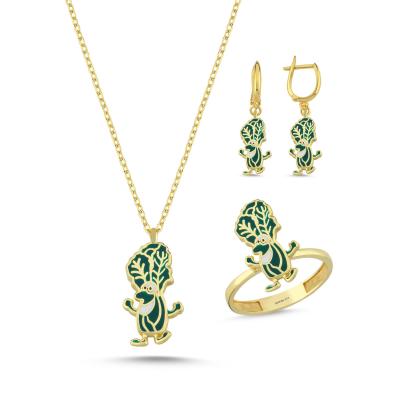 Marul Altın Kaplama Gümüş Takım 1031