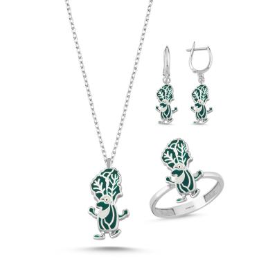 Marul Rodyum Kaplama Gümüş Takım 1032 