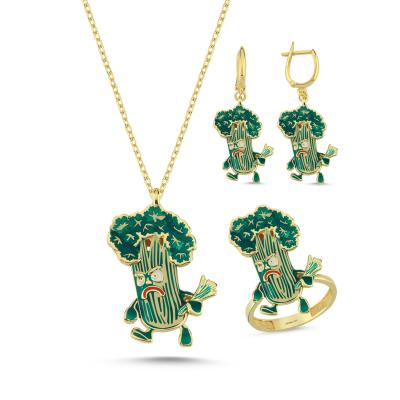 Maydanoz Altın Kaplama Gümüş Takım 1133