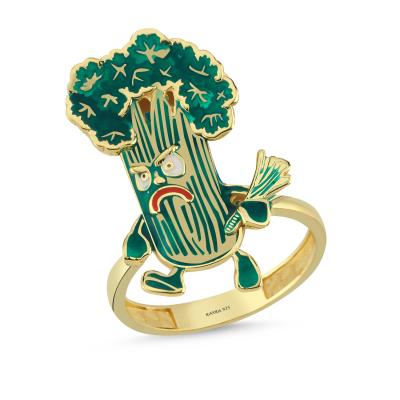 Maydanoz Altın Kaplama Gümüş Yüzük 623