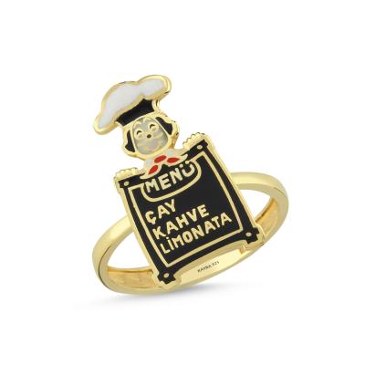 Menü Altın Kaplama Gümüş Yüzük 503