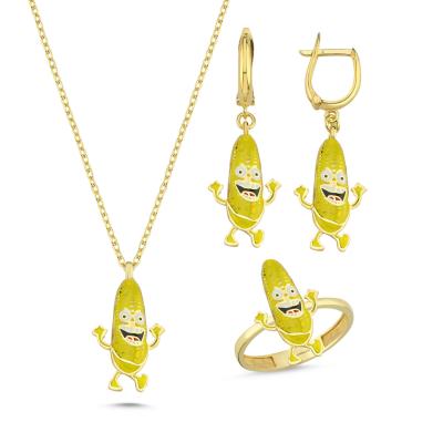 Mısır Altın Kaplama Gümüş Takım 1023