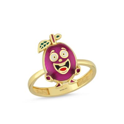 Mürdüm Altın Kaplama Gümüş Yüzük 571