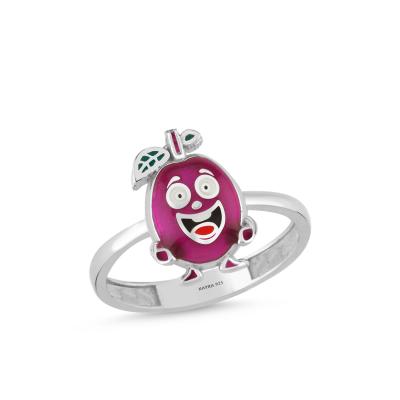 Mürdüm Rodyum Kaplama Gümüş Yüzük 572