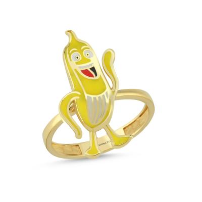 Muz Altın Kaplama Gümüş Yüzük 573