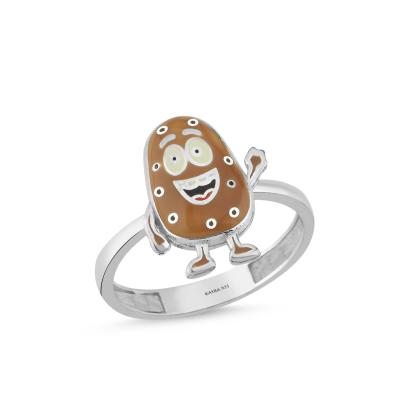 Patates Rodyum Kaplama Gümüş Yüzük 564