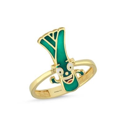 Pırasa Altın Kaplama Gümüş Yüzük 545