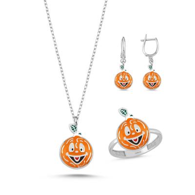 Portakal Rodyum Kaplama Gümüş Takım 1076