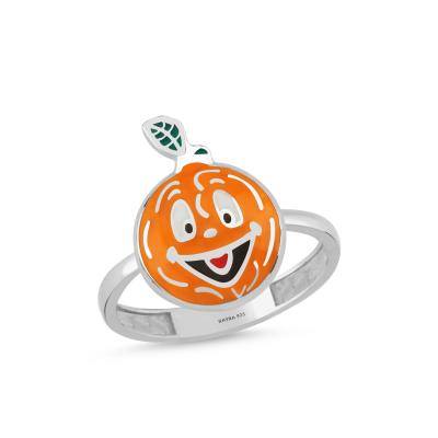 Portakal Rodyum Kaplama Gümüş Yüzük 575