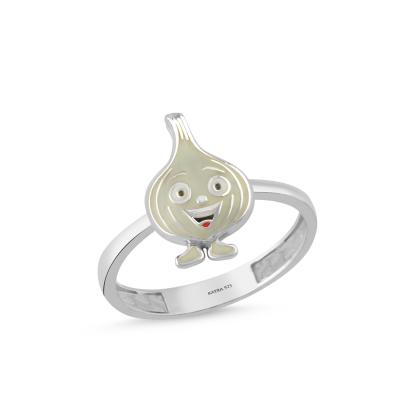 Sarımsak Rodyum Kaplama Gümüş Yüzük 552