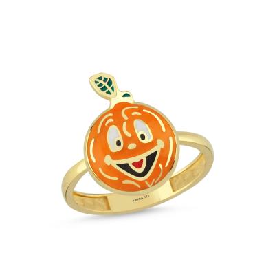 Portakal Altın Kaplama Gümüş Yüzük 575