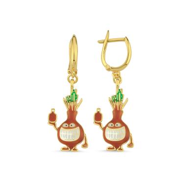 Soğan Altın Kaplama Gümüş Küpe 139