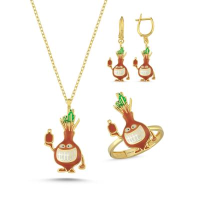 Soğan Altın Kaplama Gümüş Takım 1039