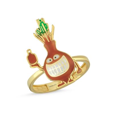 Soğan Altın Kaplama Gümüş Yüzük 539