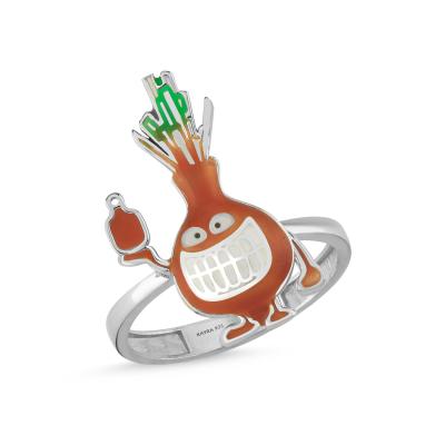 Soğan Rodyum Kaplama Gümüş Yüzük 540