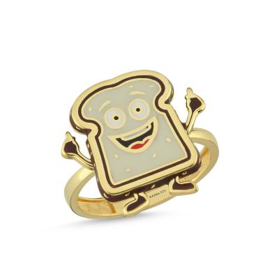 Tost Ekmeği Altın Kaplama Gümüş Yüzük 565