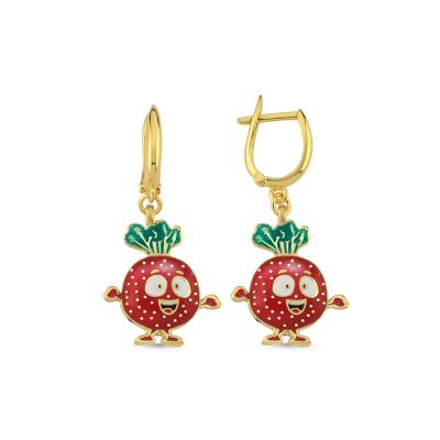 Turp  Altın Kaplama Gümüş Küpe 129