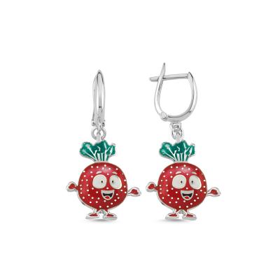 Turp Rodyum Kaplama Gümüş Küpe 130